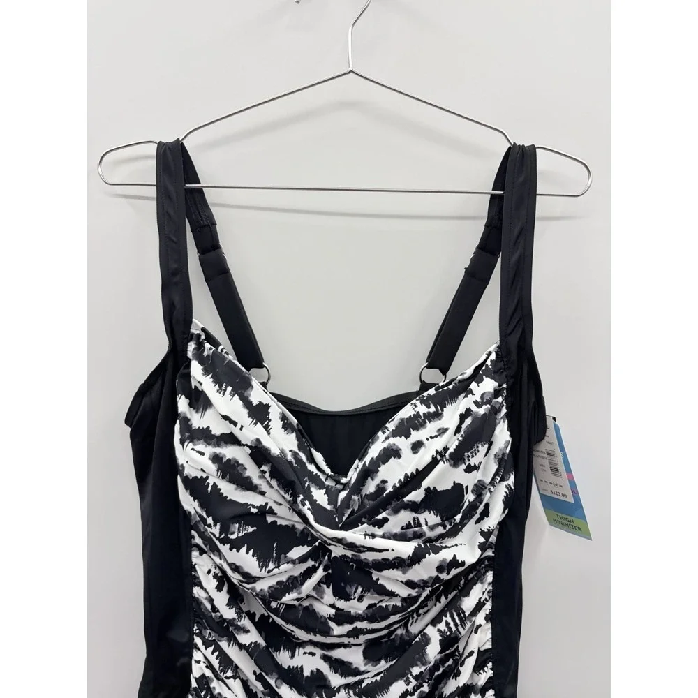 Swim Solutions Womens Plus Size 22W Tummy Control Twist Bra Skater Swimsuit $122 - Picture 4 of 9